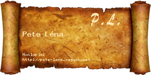 Pete Léna névjegykártya